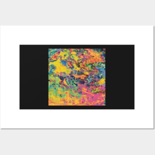 Neon Sunset Dream - Colorful Paint Pour/ Fluid Art - Unique and Vibrant Abstract Acrylic Paintings for Art Prints, Canvas Prints, Wall Art, Mugs, Leggings, Phone Cases, Tapestries and More Posters and Art